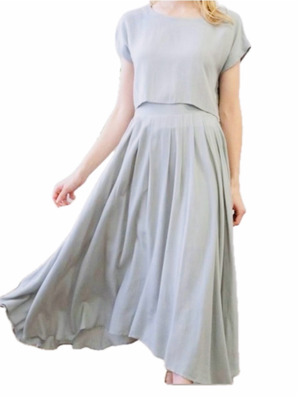 Blu Pepper Light Sage A-Line Maxi Skirt